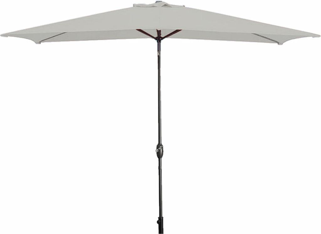 Marbueno Sonnenschirm Stahl 8 Streben 200x300 cm Polyester Weiß Garten, Pool, Terrasse