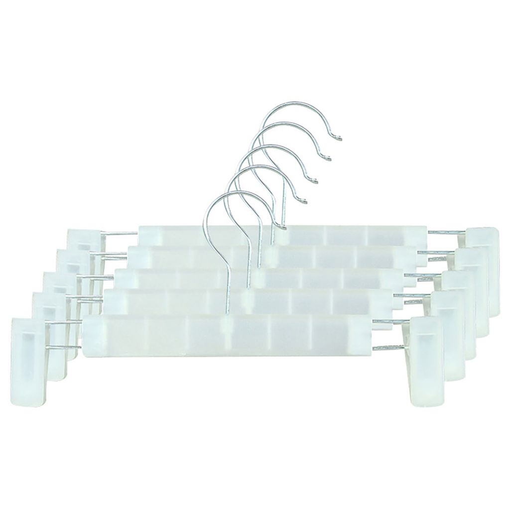 5pcs/Set starker Lagerkleiderbügel mit Frühlingsklemme ohne Geruchskastzellzoghaus Haushaltsvorräte-Klar