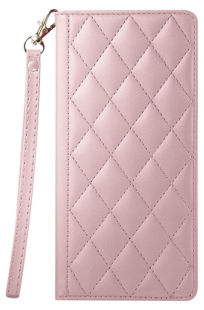 Avizar, RFID Wallet Hülle mit Ständer und Schlaufe für Samsung Galaxy S26, Champagnerrosa