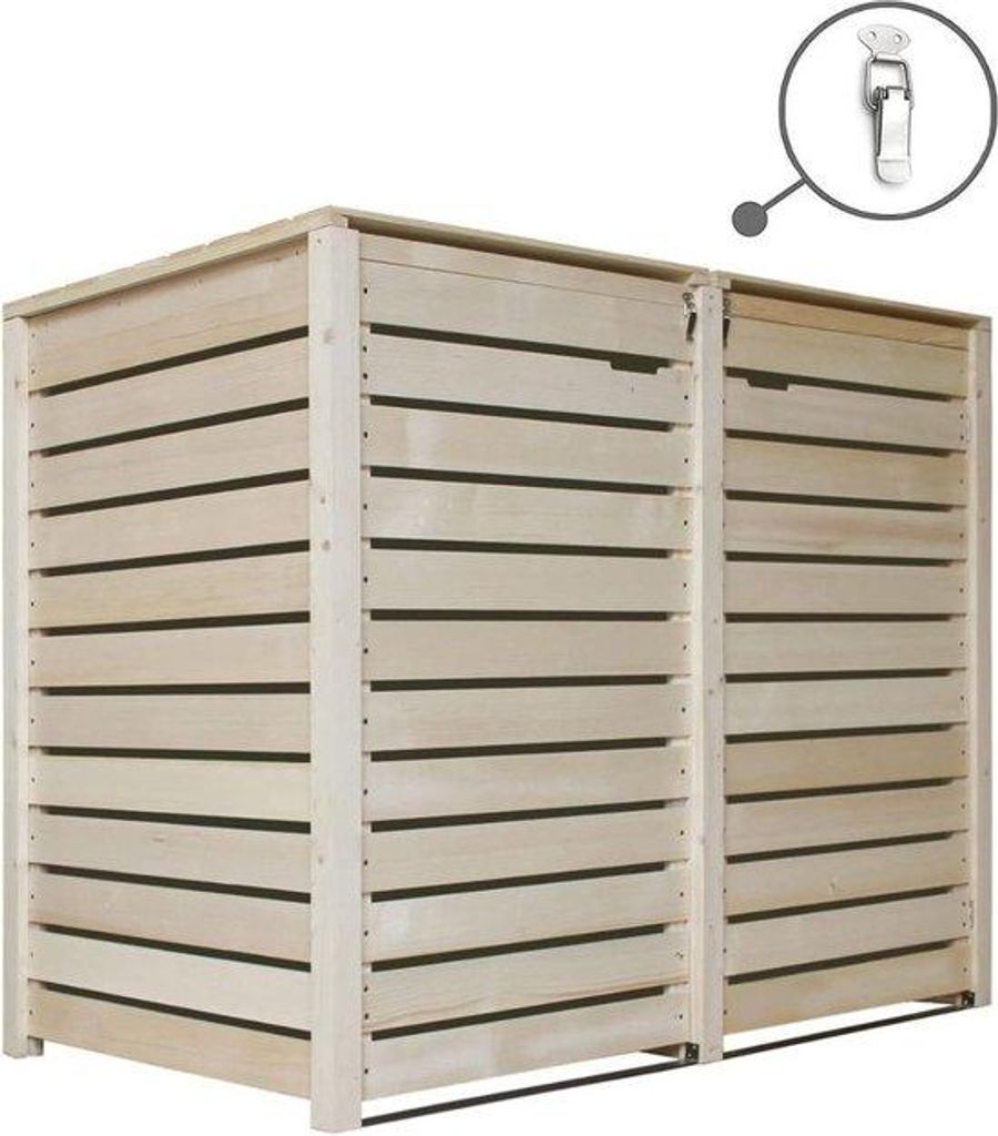 Zweiseitiger Adapter - 2-Platte-Containerabstellbox - Wetterfest - Holzkonstruktion