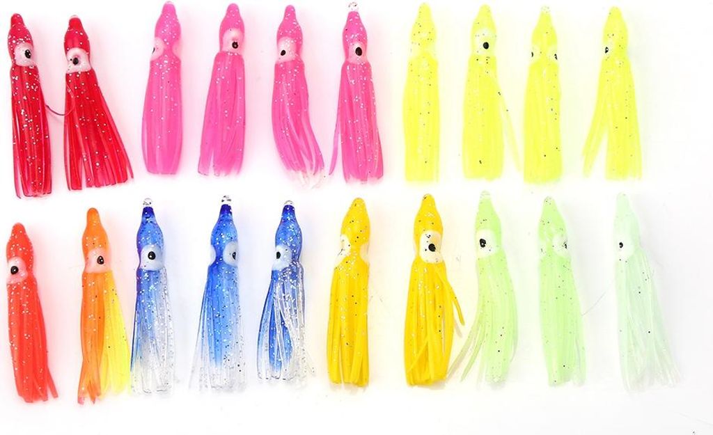 20 Stück nützliche gemischte Farben Tintenfisch Rock Köder Salzwasser weiche Meeresangelköder (4 cm)