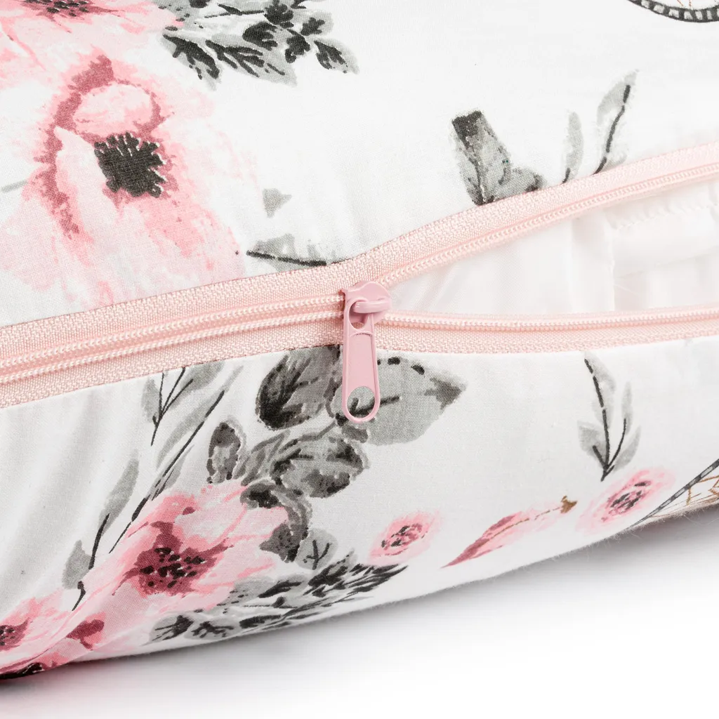 Coussin de grossesse anti mal de dos Flumi type C lavable fleurs - 6