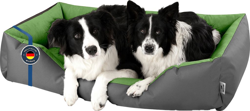 BedDog Hundebett LUPI waschbar,(XXXL) ca. 150x110x28cm,GREEN-ROCK (grau/grün)