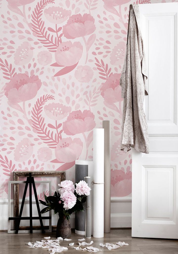 Coloray Fototapete 250x104 cm Latextapete Magicstick - Shabby Mohn Vintage Mohnblume Blumen