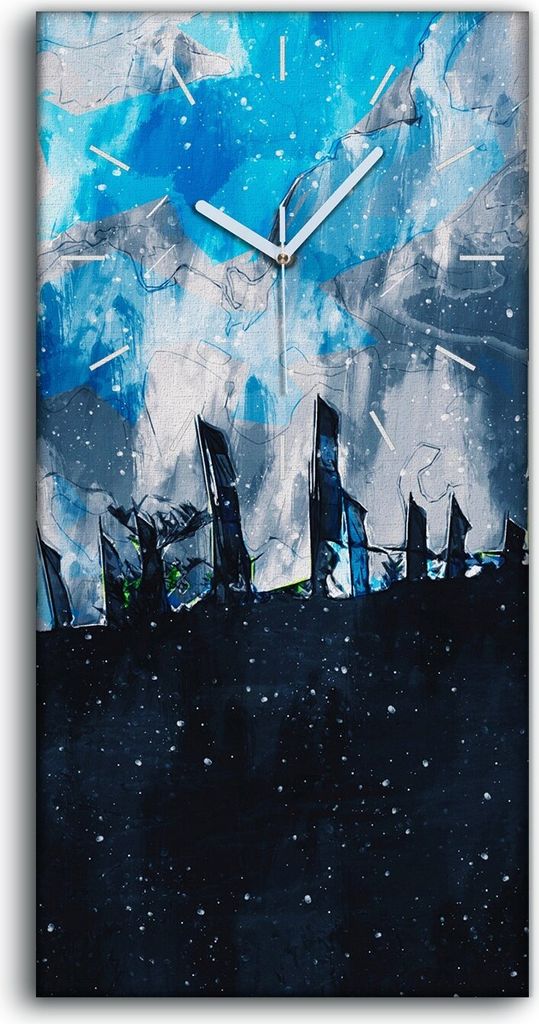 Leinwand Wanduhr Wandkunst Uhr Geräuschlos 30x60 groß Malerei Abstrakte - weiße Hände