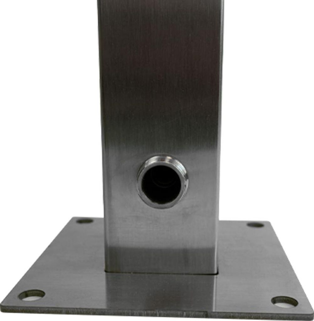 Wassersäule eckig aus Edelstahl – inkl. Hahn & Schlauchhalter