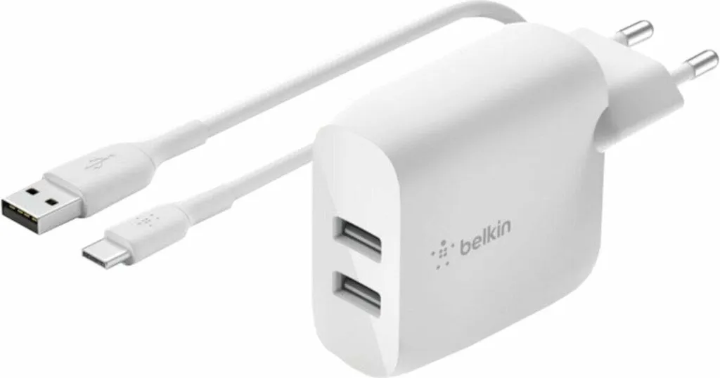 Chargeur Double USB Belkin pour Smartphone et Tablette Câble USB-C