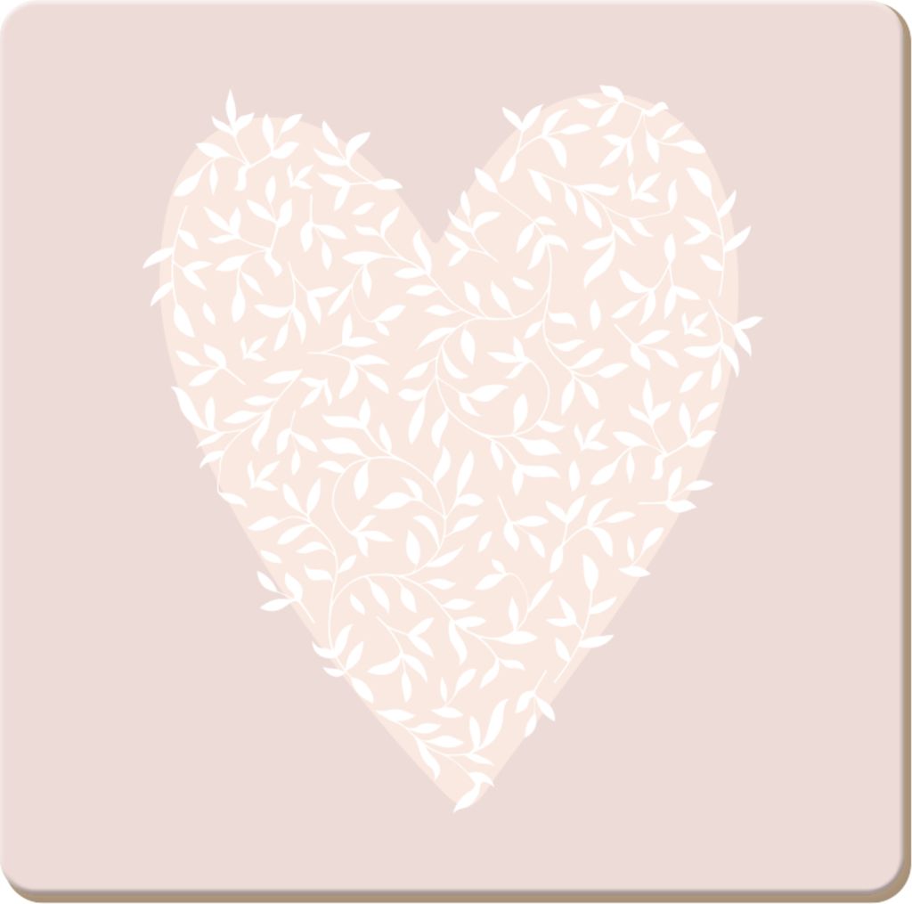 Getränkeuntersetzer, Zubehör für Gläser, Getränke, Tassen, Glasuntersetzer, abwischbar, Korkuntersetzer "Herz"