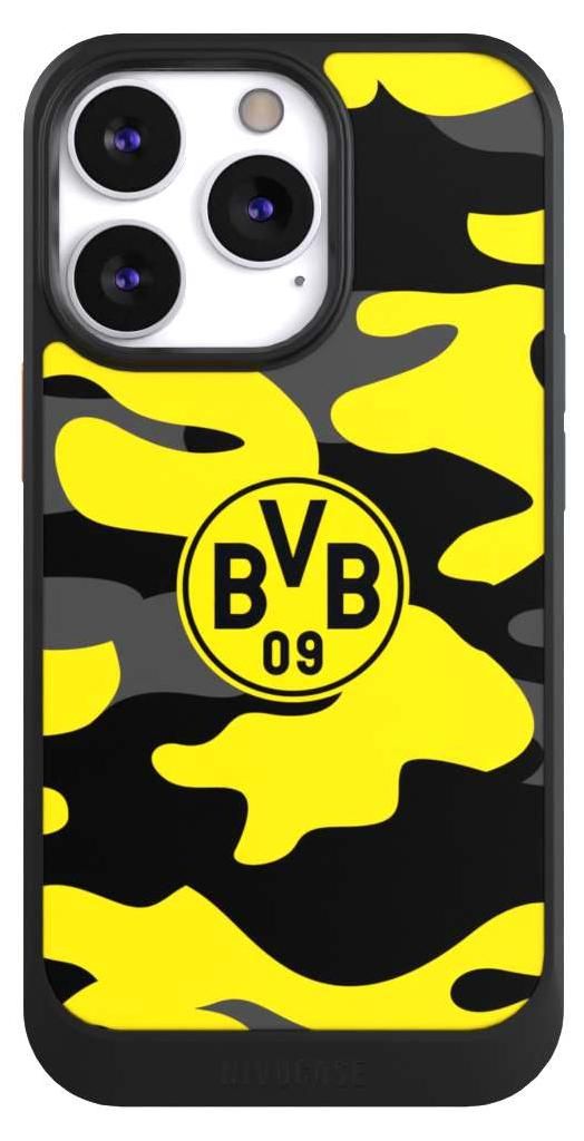 NIVOCASE Hülle für Apple iPhone 13 Pro Handyhülle NIVOcore Case Schwarz BVB Borussia Dortmund Fanartikel
