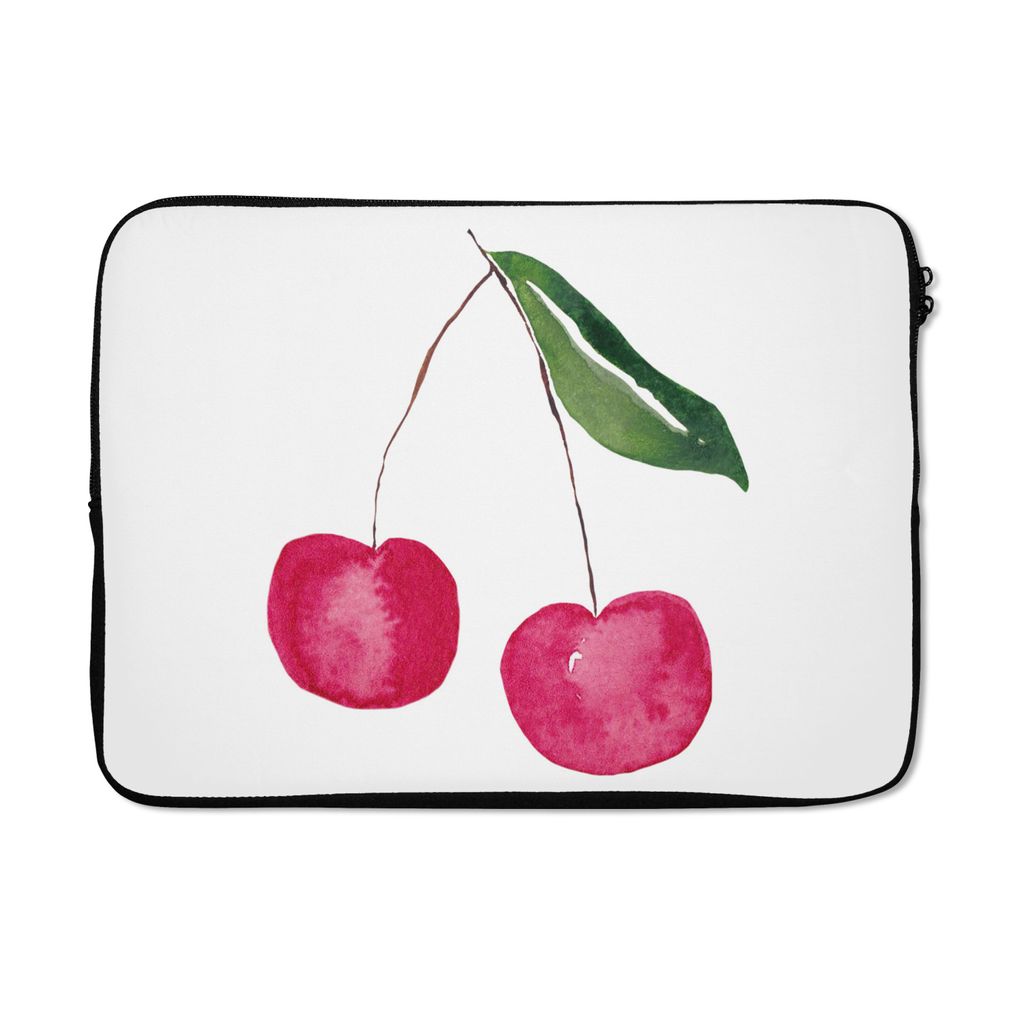 MuchoWow Laptop Hülle 14 ZollKirschen - Aquarell - Weiß Laptoptasche - Laptoptasche - Stoßsicher - Schutzhaube