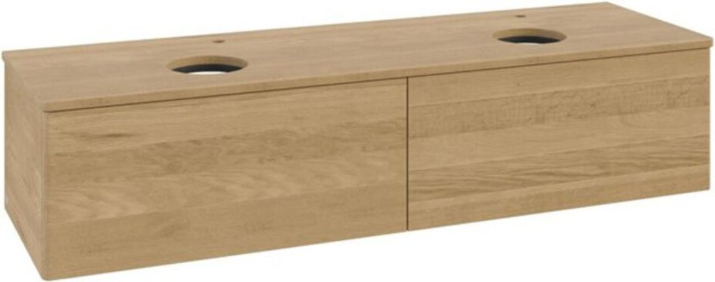 V&B Waschtischunterschrank ohne Frontstruktur, mit Beleuchtung Antao 160x50cm, HL, WBP-farbe hon. Oa, hon. Oa