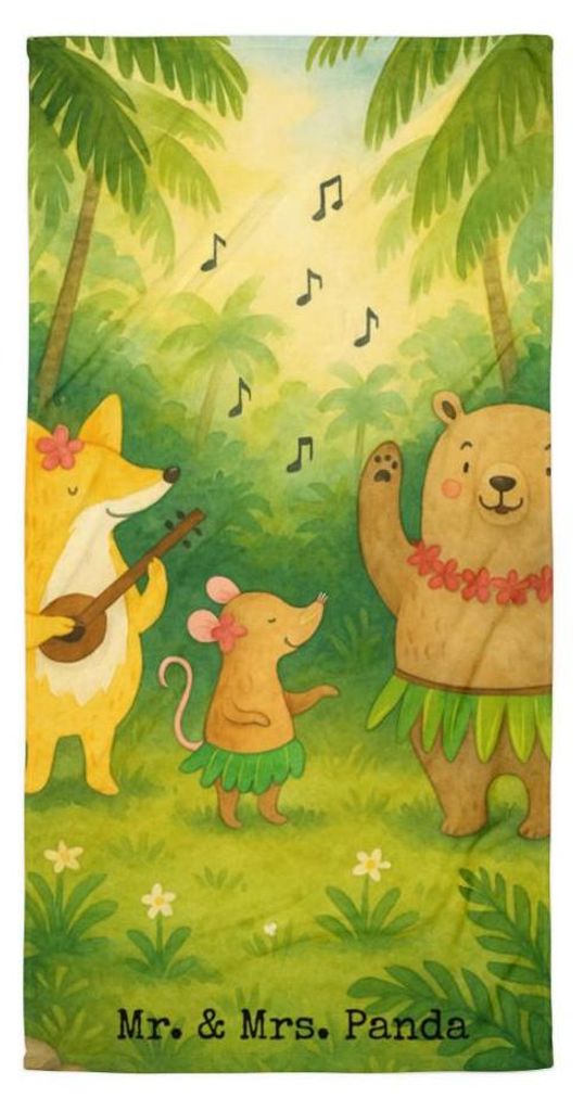 Mr. & Mrs. Panda Strandtuch Waldtiere Aloha Design - Weiß - Geschenk, Wald, Lachen, Badehandtuch, Lustige Sprüche, Bär, Handtuch Übergröße, I...