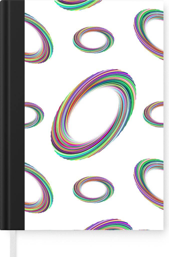 MuchoWow Notizbuch Tagebuch Haushaltsbuch Notebook A5 Ring - Regenbogen - Muster - Notizblock - Notizheft - Notebook - Schreibblock - Papier