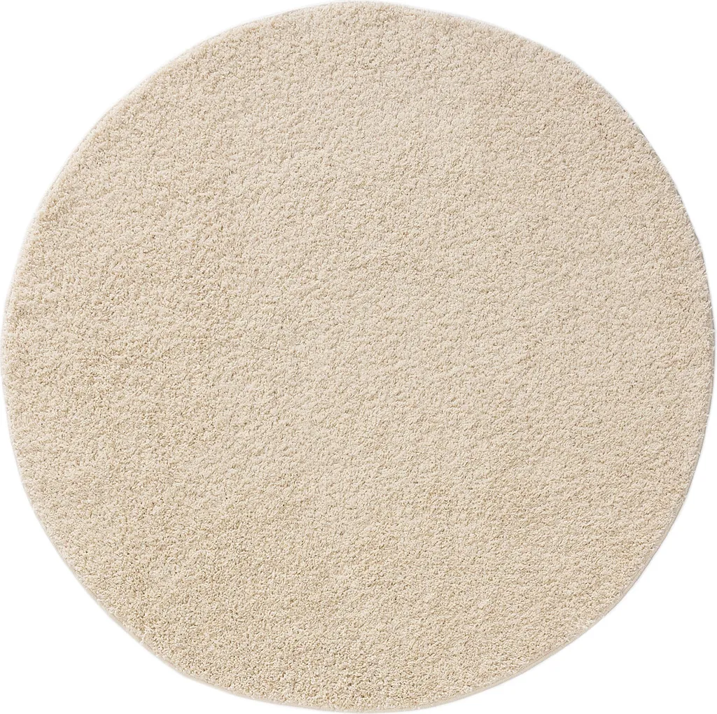 Tappeto Interiyou a pelo alto Sofia Cream ø 80 cm rotondo