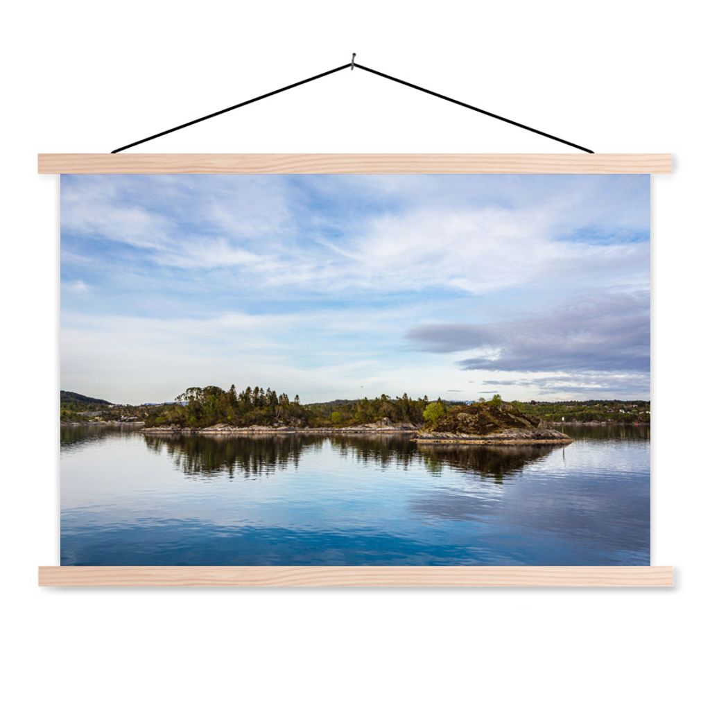 MuchoWow Textilposter Nordsee - Norwegen - Bäume 60x40 cm mit holzfarbenen Rahmen - Bilder
