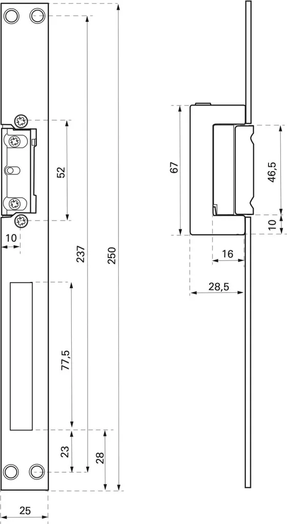 Gâche électrique pour contrôle d'accès porte d'entrée 12V 24V inox