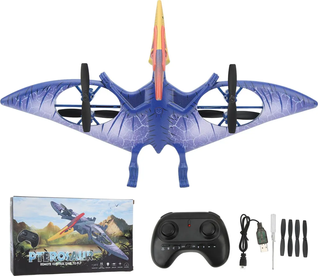 Quadcopter Dinosaure 2,4 GHz avec Télécommande Portée 50m pour Ado
