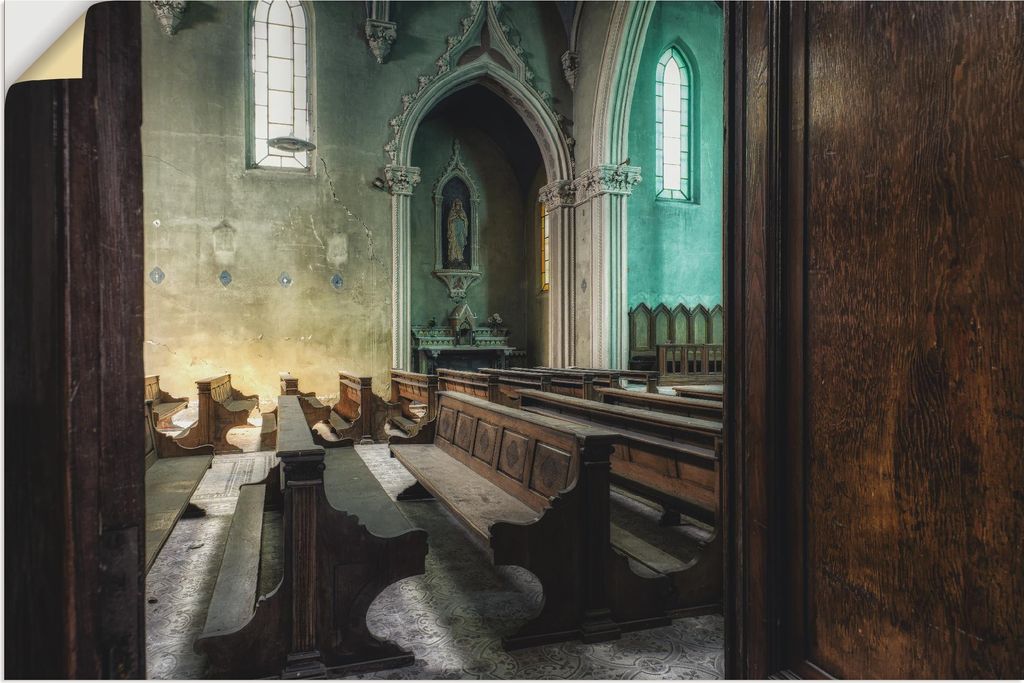 ARTland Wandbild, selbstklebend Lost Place - Kirche - verlassene Orte Größe: 60x40 cm