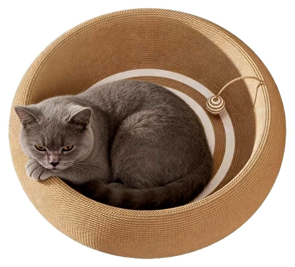 Katzenkratzbett in Nestform, Schutz für Möbel, Sisalkissen – für Zuhause, Wohnzimmer, Schlafzimmer, Boden, Sofa