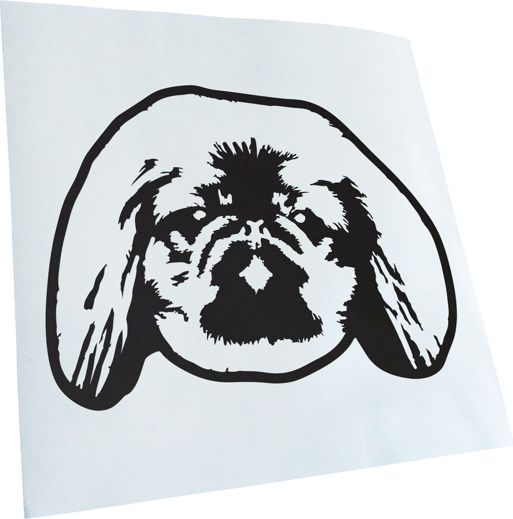 Kiwistar - Autoaufkleber - Pekingese Hund - Mattschwarz - 40x29cm - Aufkleber für Auto, Laptop, Fahrrad, LKW, Motorrad Mehrfarbig JDM Decal Racing