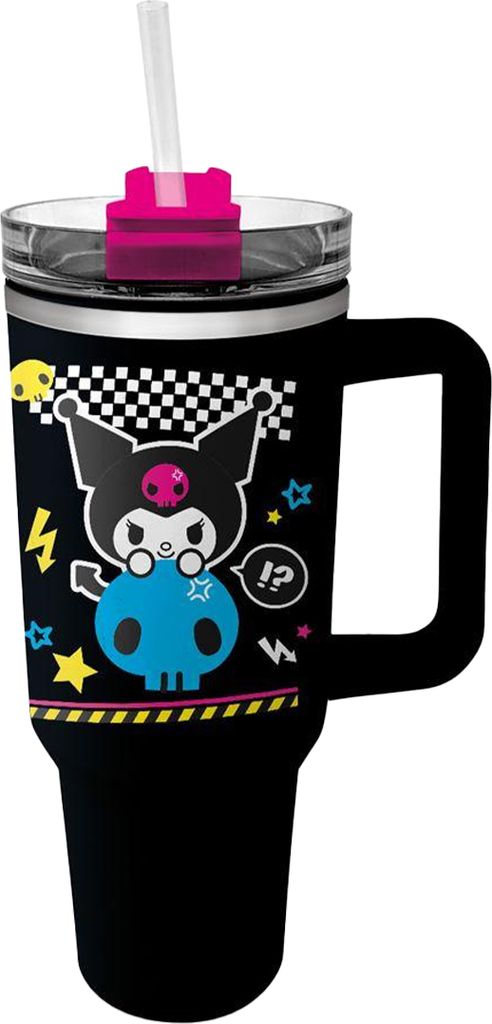 Kuromi - Trinkbecher, Punk Schädel, 1,1 L PM11850 (Einheitsgröße) (Schwarz)