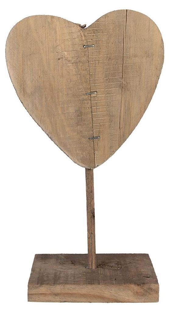 Clayre & Eef figura decorativa cuore 15x8x27 cm legno Immagine del prodotto 