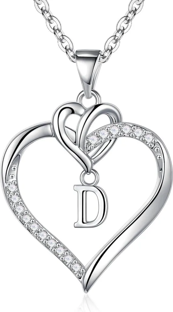 Regalo San Valentino: Collana Cuore TINGN Iniziale - Sicura e Bella