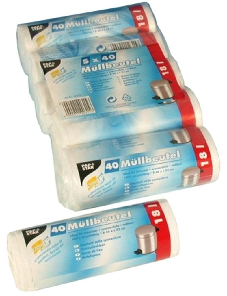 Müllbeutel HDPE 18l VE=40 Stück weiß Produktbild 