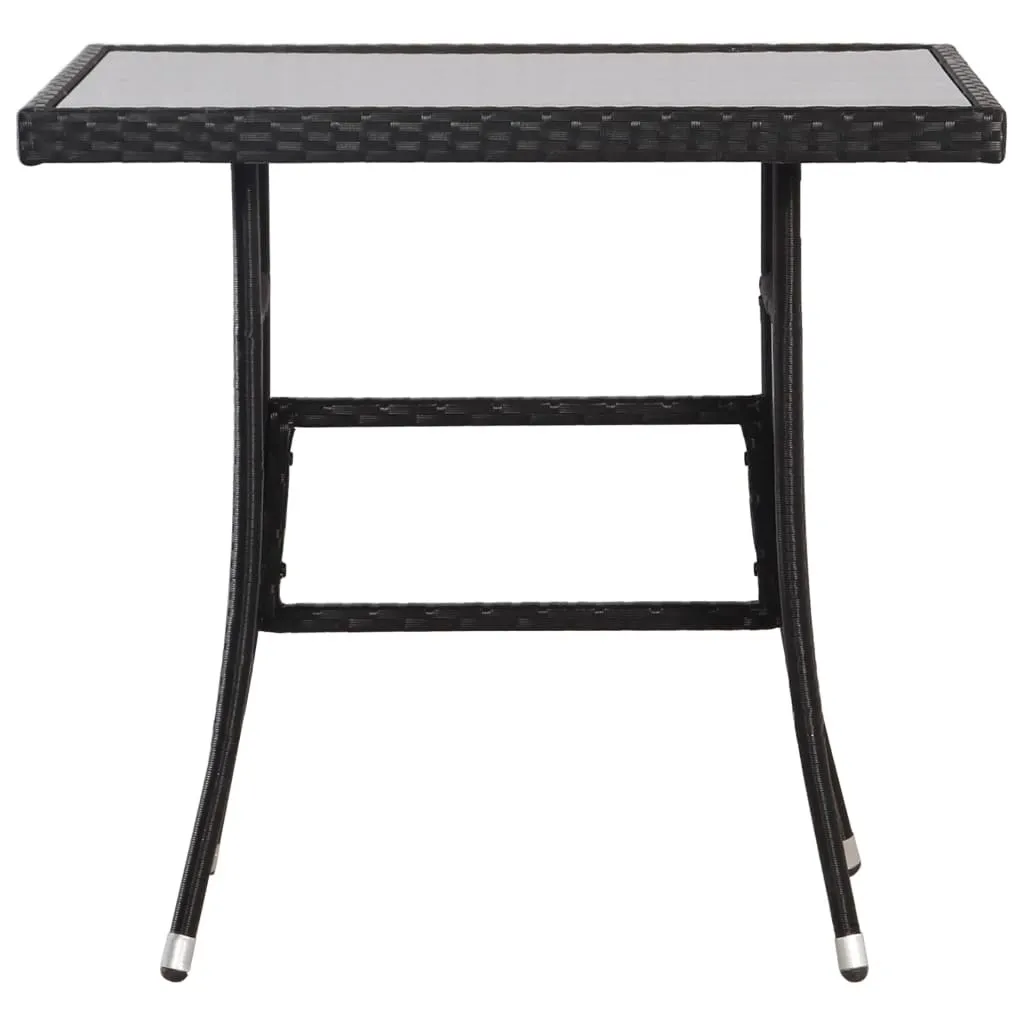 SYFAX™ Tavolo da Pranzo Esterno 80x80 Polyrattan Nero Resistente