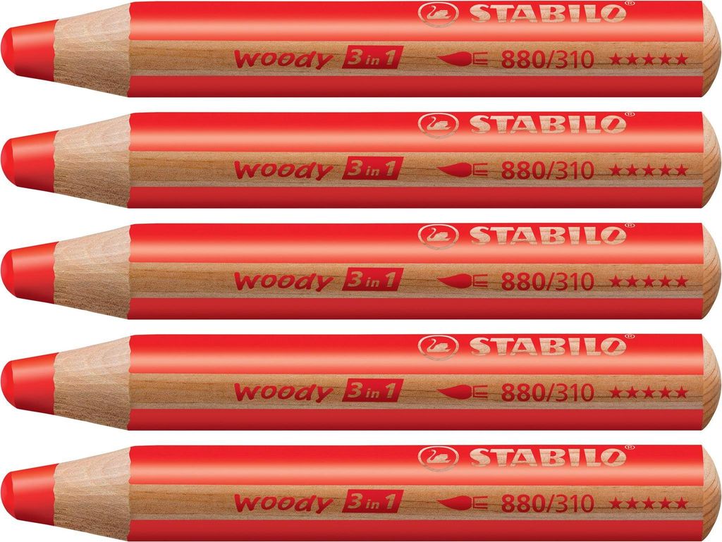 STABILO Multitalentstift woody 3 in 1 rund rot Produktbild 
