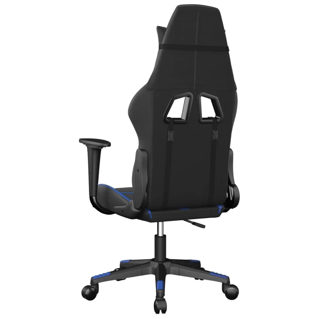 Sedia da gioco in ecopelle nera e blu - 5