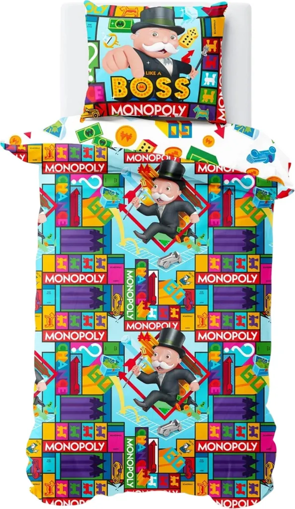 Linge de lit Monopoly multicolore réversible TC267 coton doux et sain - 2
