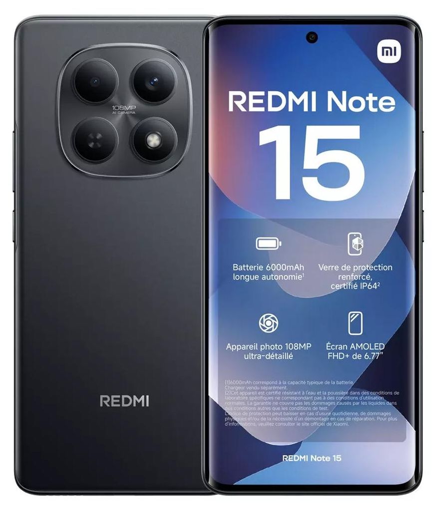 Xiaomi Redmi Note 15 4G 8GB/256GB Schwarz (Black) Dual-SIM Produktbild 