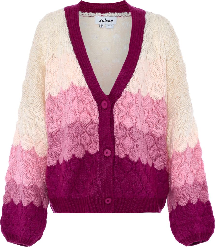 SIDONA damen pullover - lila mehrfarbig, XS/S