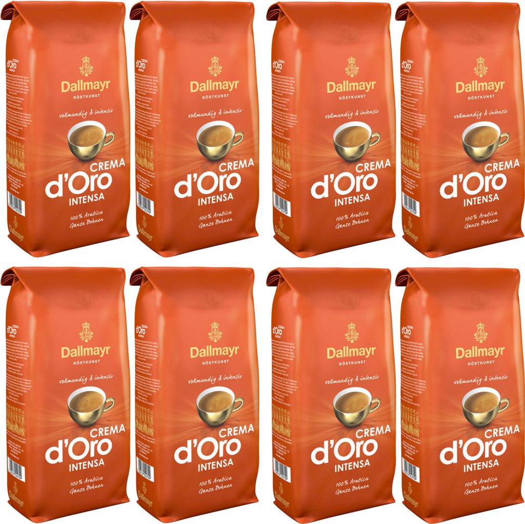 Dallmayr Crema d'Oro Intensa Kaffeebohnen 8x1kg.