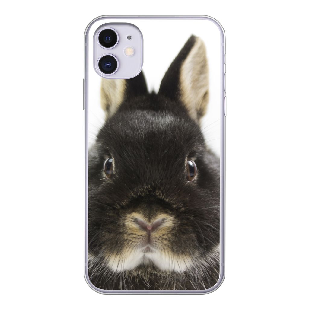 MuchoWow Handyhülle Schutzhülle Hülle für iPhone 11 Kaninchen - Haustiere - Fell Silikon Softcase Handy Hülle - Handytasche