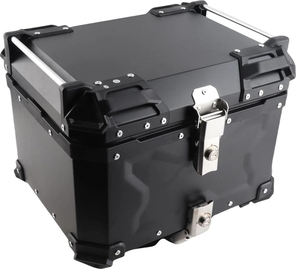 Motorrad Topcase - Heckkoffer - Robustes Aluminium - Für Gepäck - Schwarz
