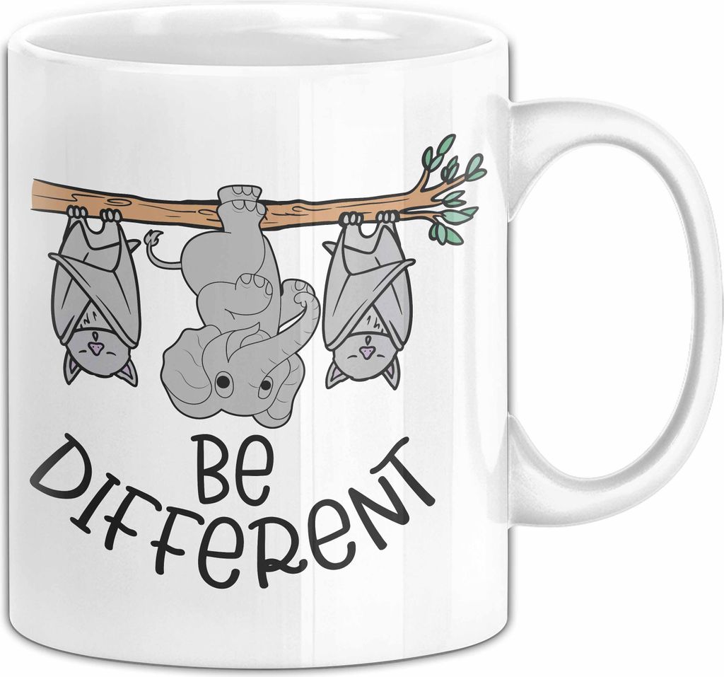 Elefant Tasse Geschenk Für Elefanten-Liebhaber Geschenkidee Be Different (Weiß)
