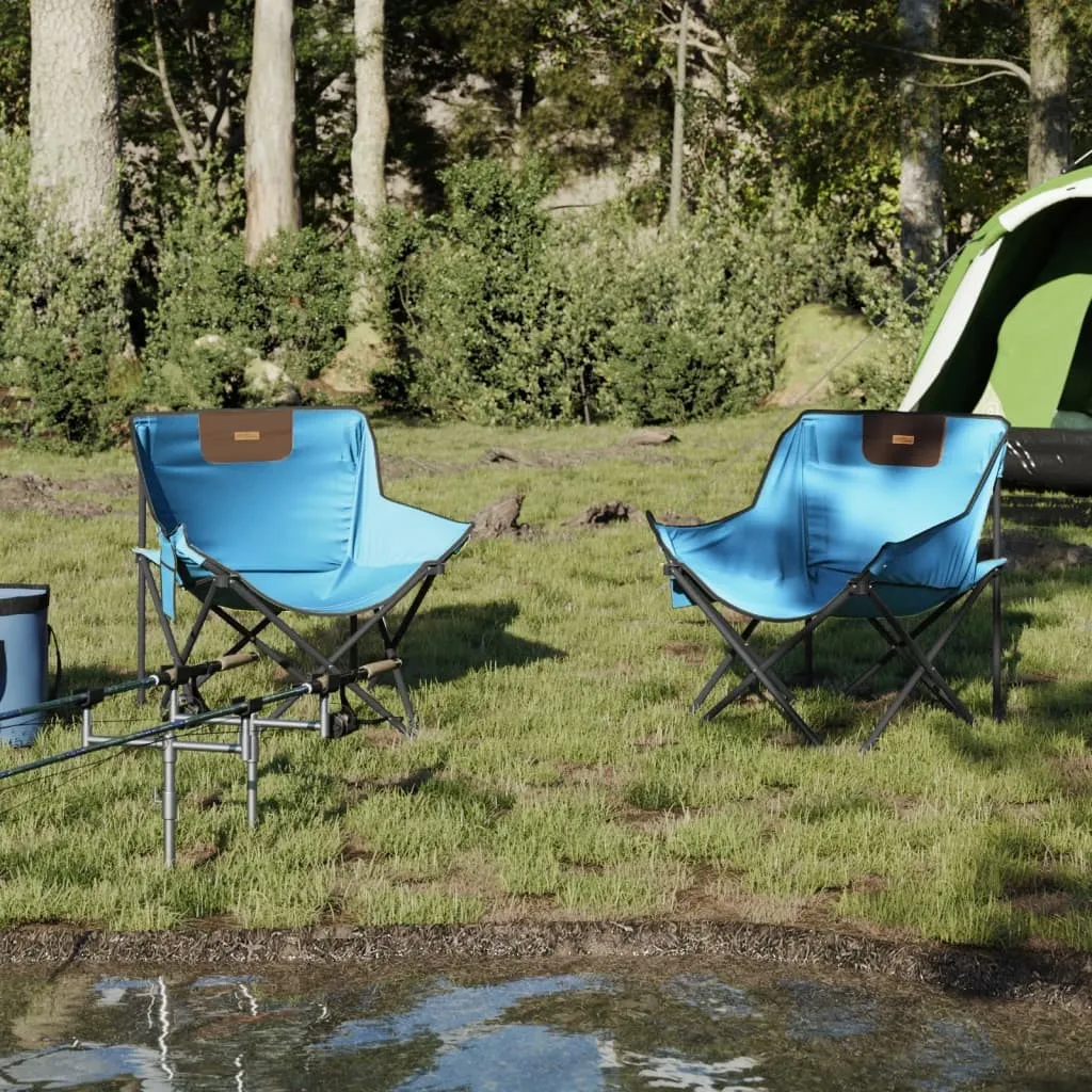 Chaises de camping pour pique-nique et plage pliables bleu clair - 2 pcs