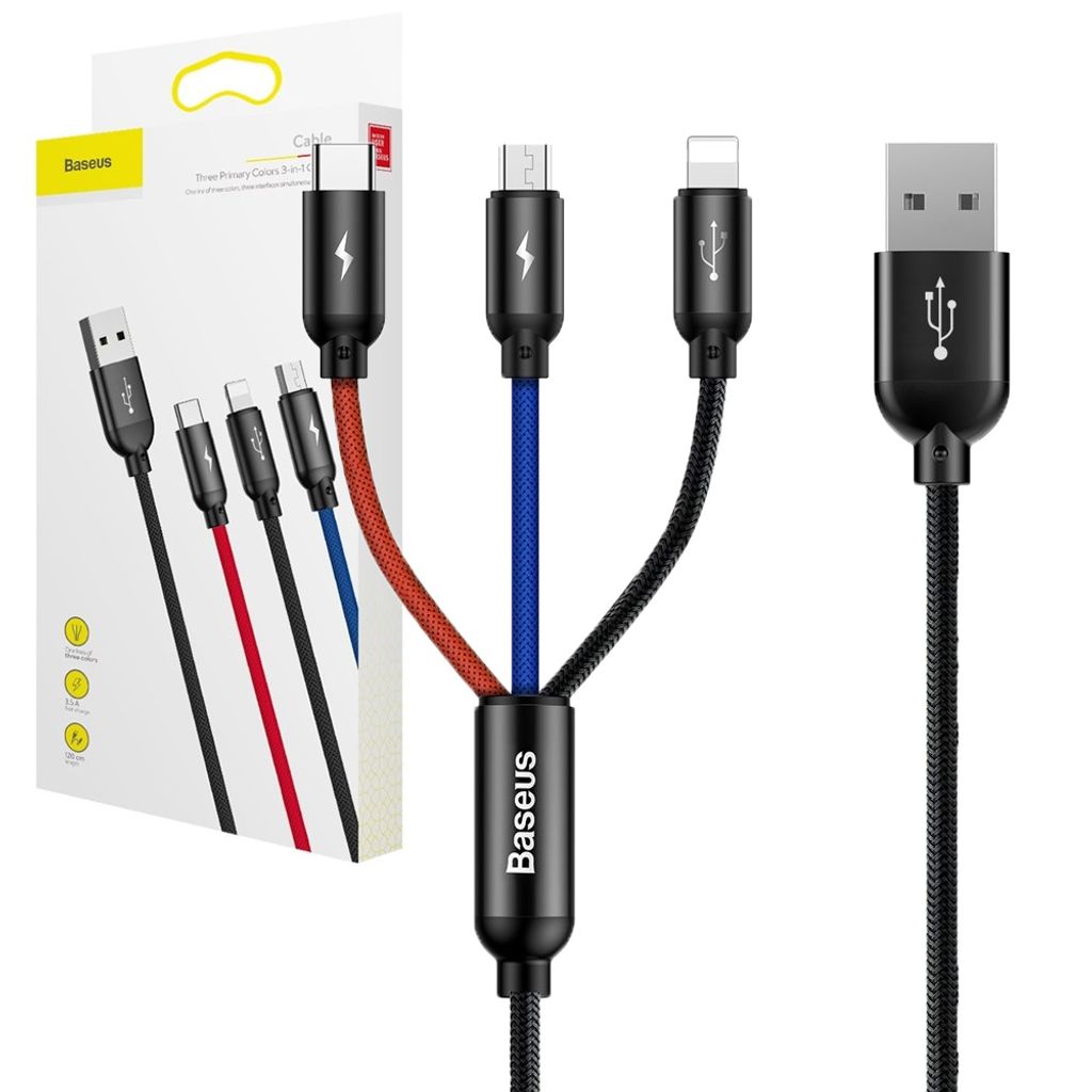 Colorfone CAMLT-BSY01, 1,2 m, USB A, 3 x USB C, Czarny, Zdjęcie produktu 