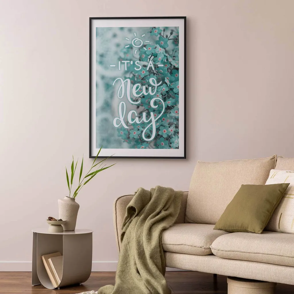 Quadro New Day 40x60 con Cornice Nera: Arredo Parete di Design - 2