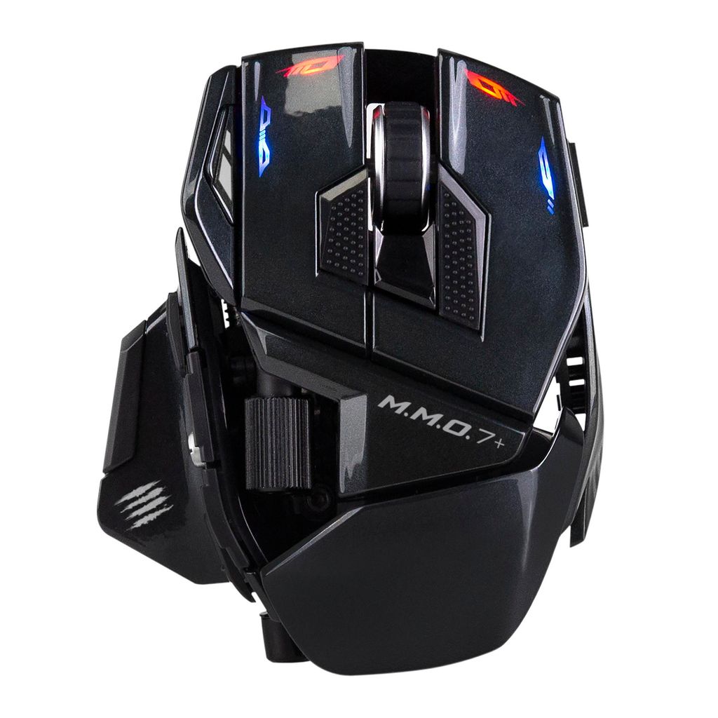 MAD CATZ M.M.O. 7+ kabelgebundene & kabellose MMO Gaming Maus - 21 programmierbare Eingänge + 5D Taste + Shift Modus x2 + 5 Profile
