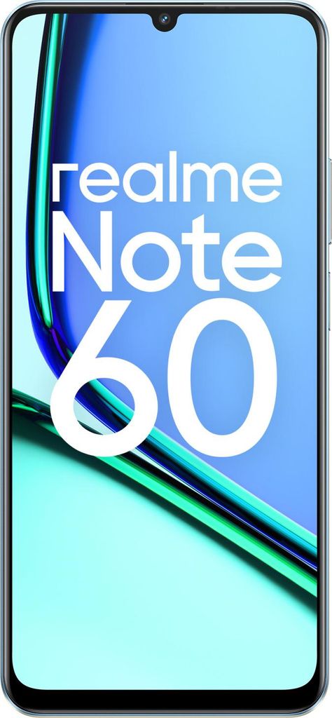 A smartphone with the brand name and model number displayed on the screen.