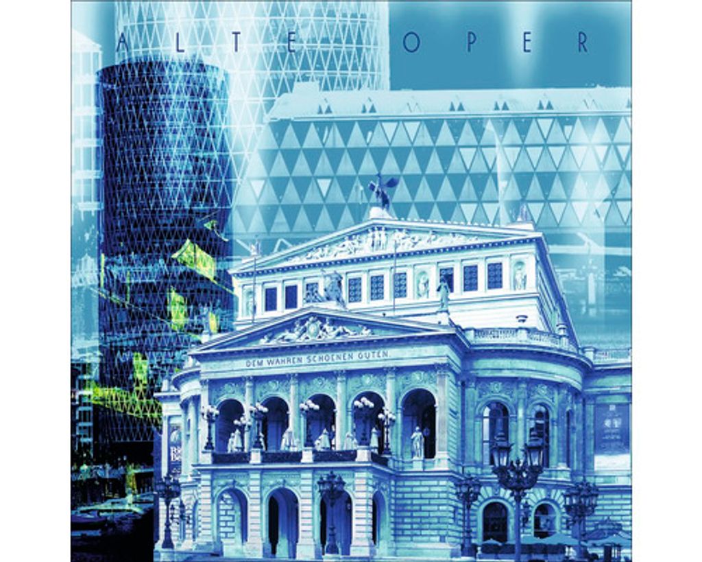 Glasbild Frankfurt alte Oper 50x50 cm