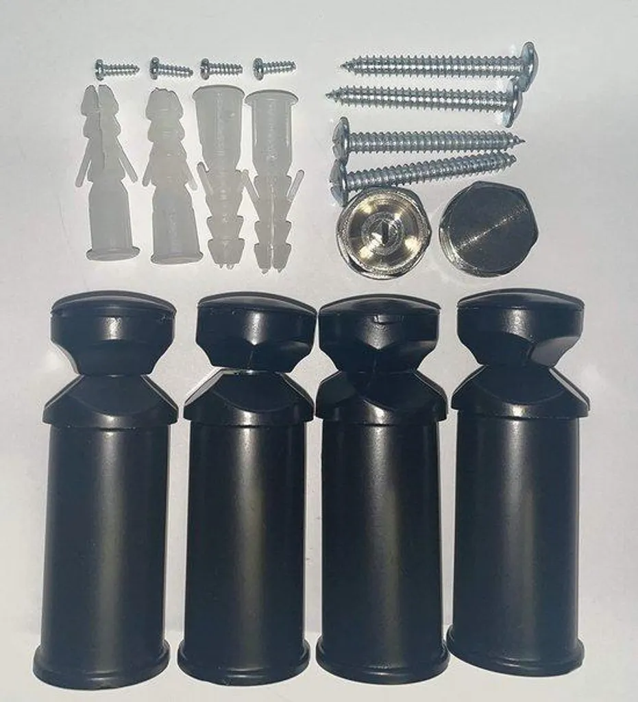 Supports de radiateur sèche-serviettes noirs lot de 4 universels réglables