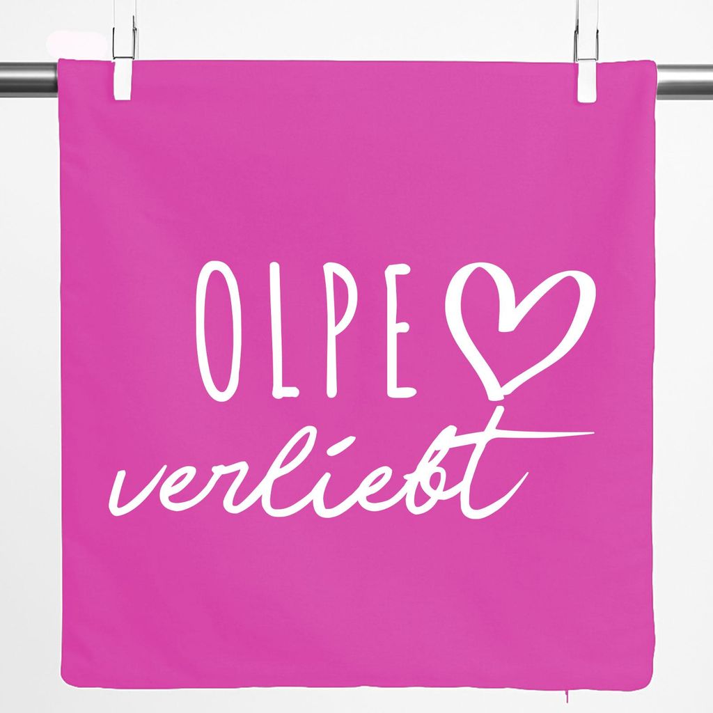 Huuraa Kissenbezug Olpe verliebt 40x40cm Fuchsia Baumwolle Dekokissenbezug Geschenkidee