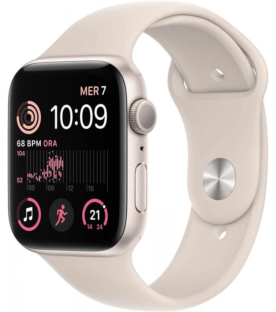 Apple Watch SE 44mm Alu polarstern/Sport polarstern Produktbild 