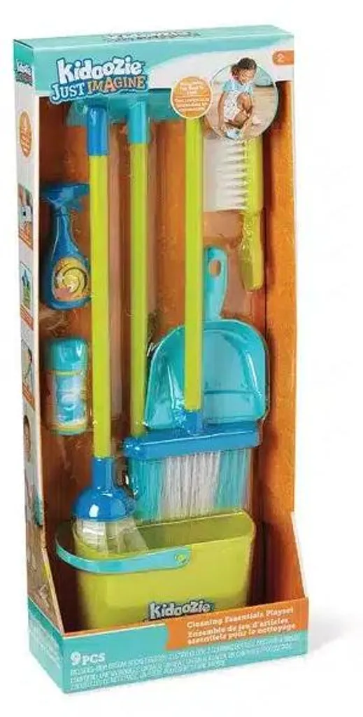 Set de nettoyage enfant : balai, serpillière et seau, kit complet 6 pièces