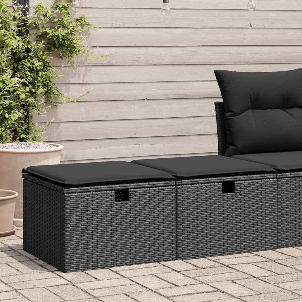 Maison Exclusive - 2-tlg. Garten-Sofagarnitur mit Kissen Schwarz Poly Rattan