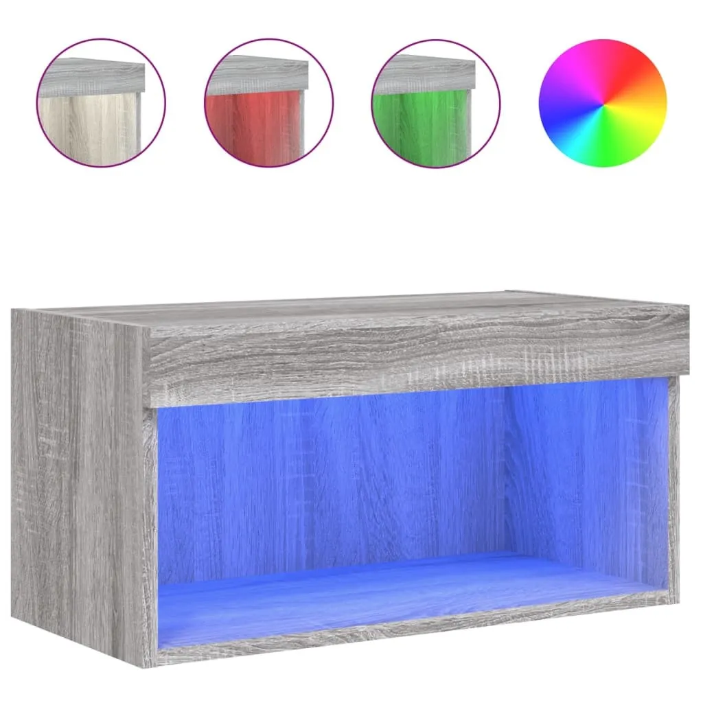 Supporto TV LED Effetto Legno Grigio Sonoma 60x30x30 cm